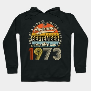 Awesome Since September 1973 Vintage 50th Birthday Hoodie